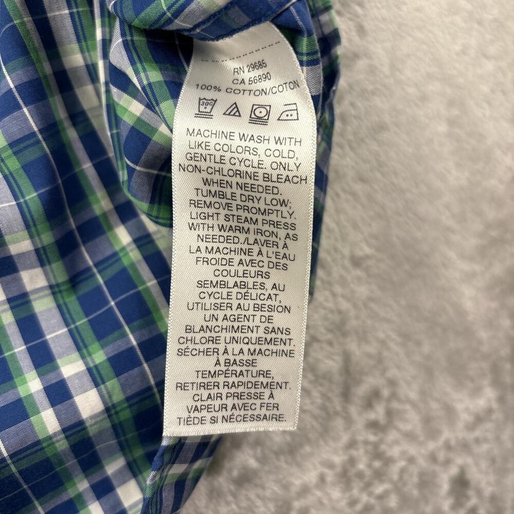 Men’s Green & Blue Plaid Pendleton Preppy Medium Fremont Casual Short Sleeve - Picture 5 of 6